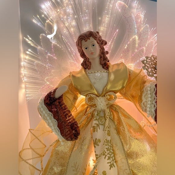 NWT (Open Box) Kurt Adler 18” fiber optic gold angel tree holiday topper 1295P - Picture 1 of 11